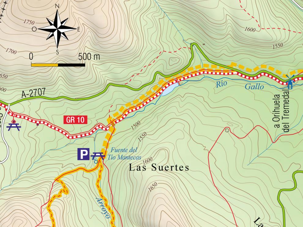 Mapa a Caimodorro.