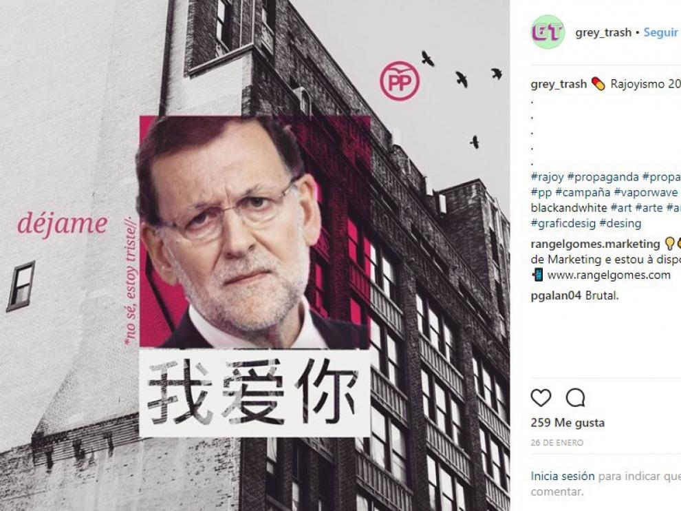 El presidente del Gobierno, Mariano Rajoy es uno de los grandes protagonistas de los perfiles de redes sociales que relacionan el fenómeno 'vaporwave' con la sátira política.