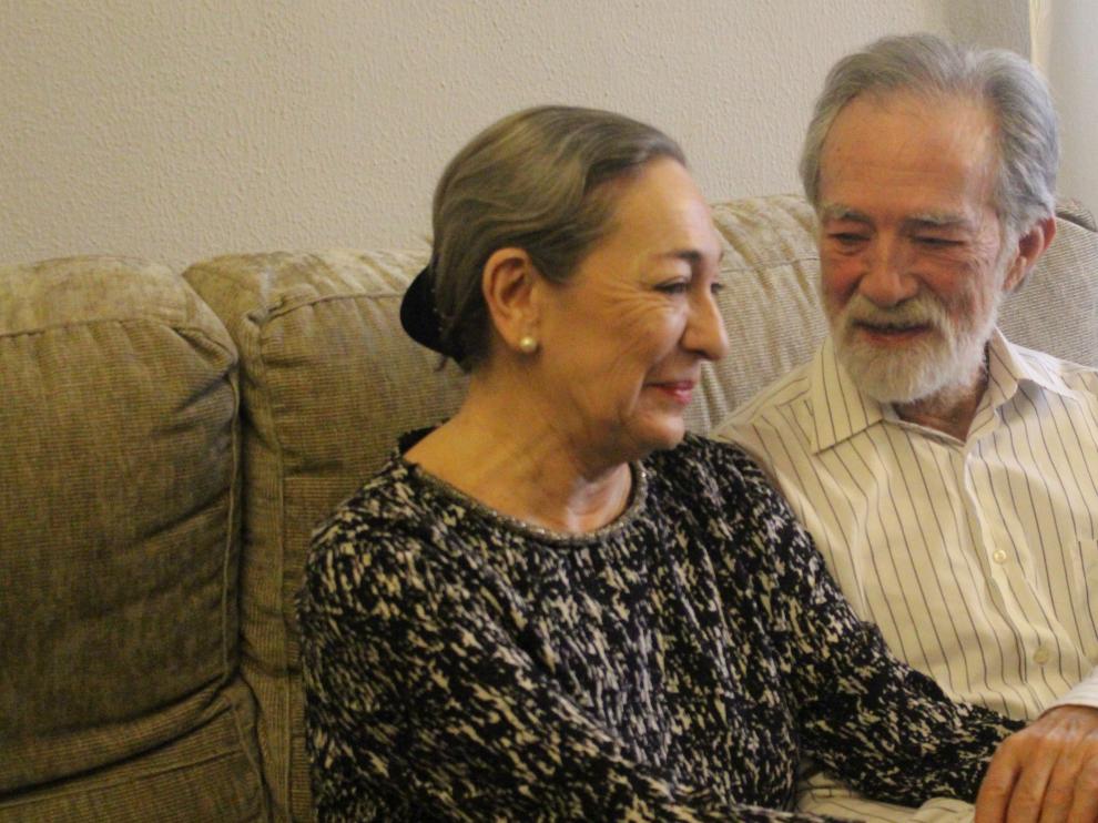 Luisa Gavasa y Mariano Anós, durante el rodaje