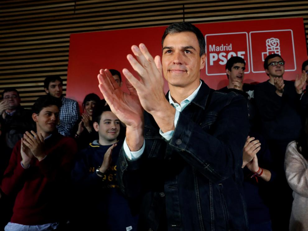 Pedro Sánchez durante un acto este sábado.