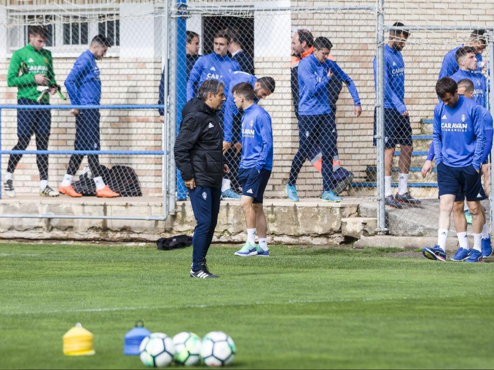 Inicio del entrenamiento del Real Zaragoza en la Ciudad Deportiva.