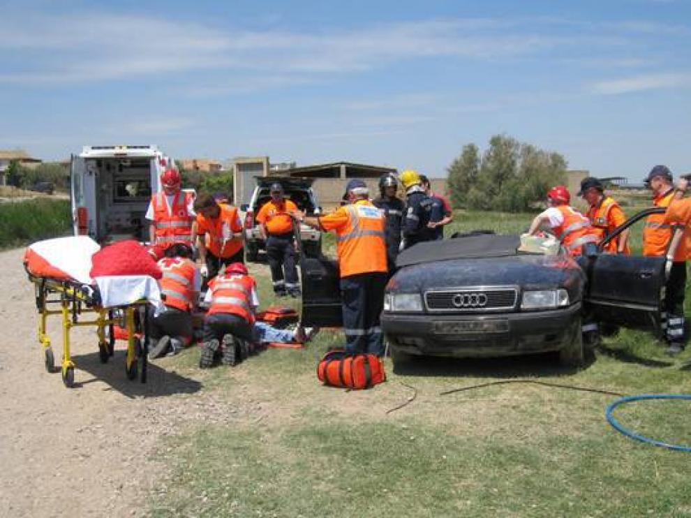 Equipo de voluntarios de Protección Civil de Aragón.