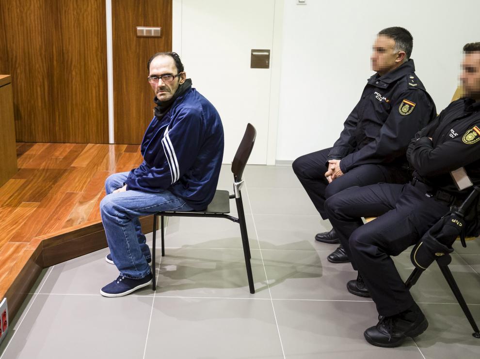 El acusado, durante el juicio celebrado este miércoles en la Audiencia de Zaragoza