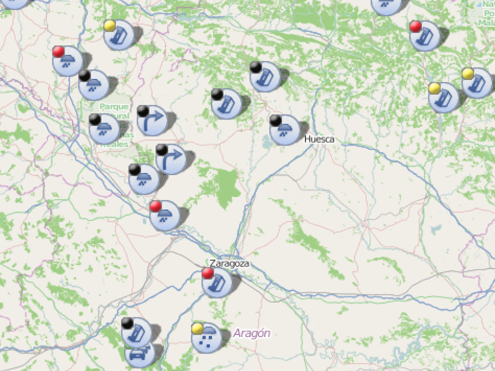 Carreteras afectadas por el agua y la nieve