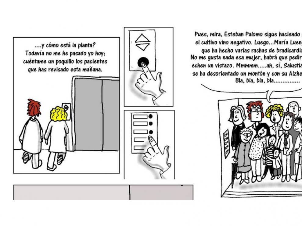 Los médicos meten la pata en el cómic creado para el tema de Confidencialidad médica