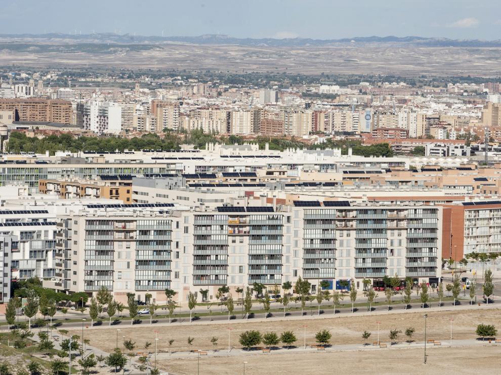 Vista de Valdespartera, el barrio más poblado del nuevo Distrito Sur.