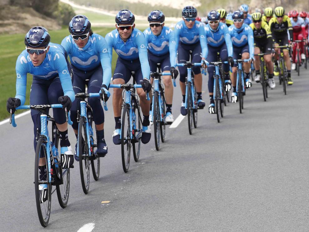 El aragonés Jaime Castrillo comanda el pelotón del Movistar.