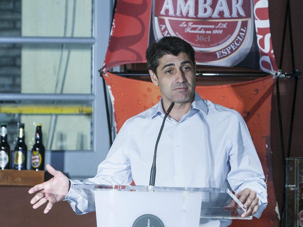 Óscar Mainer, en un acto como responsable del Balonmano Aragón