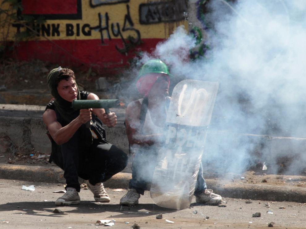 Protesta violenta en las calles de Managua