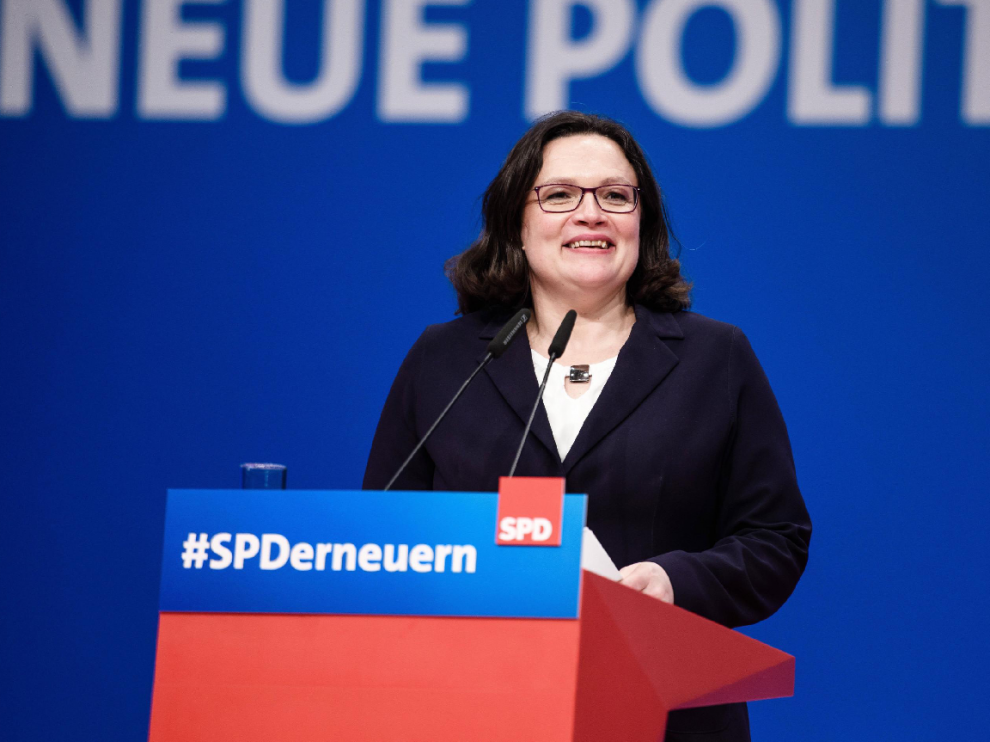 Andrea Nahles se pone al frente de un SPD roto