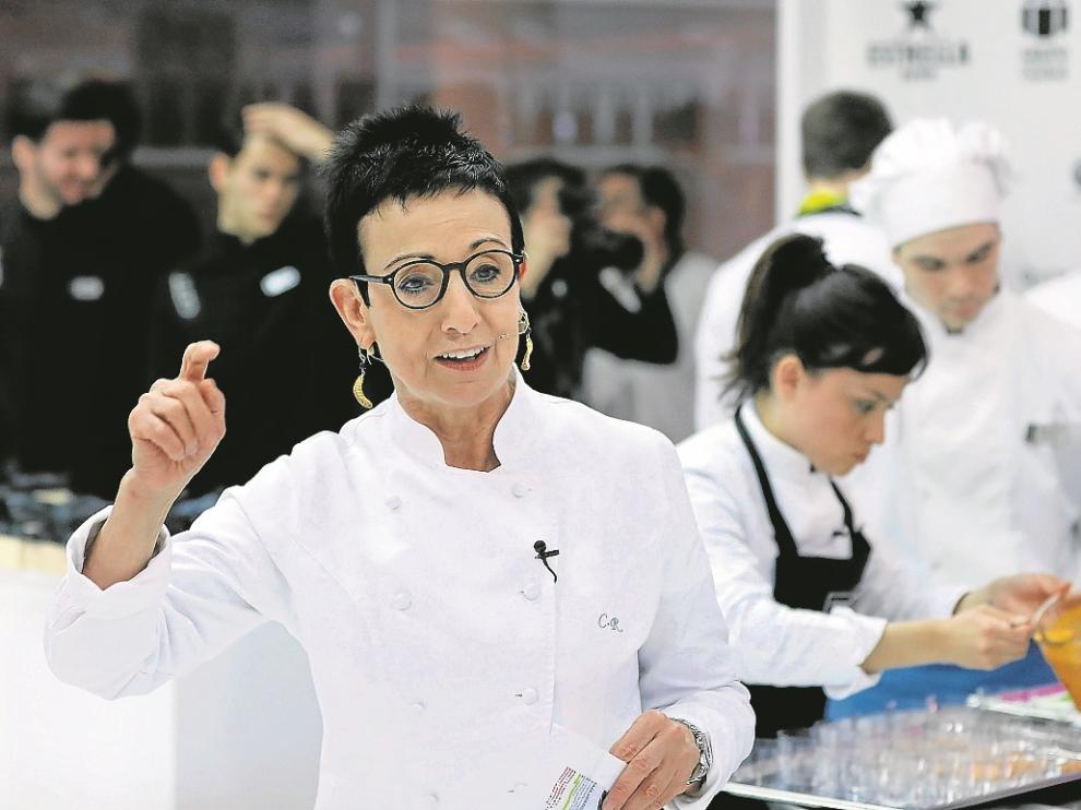 La chef Carme Ruscalleda, durante el taller que ofreció en Alimentaria.