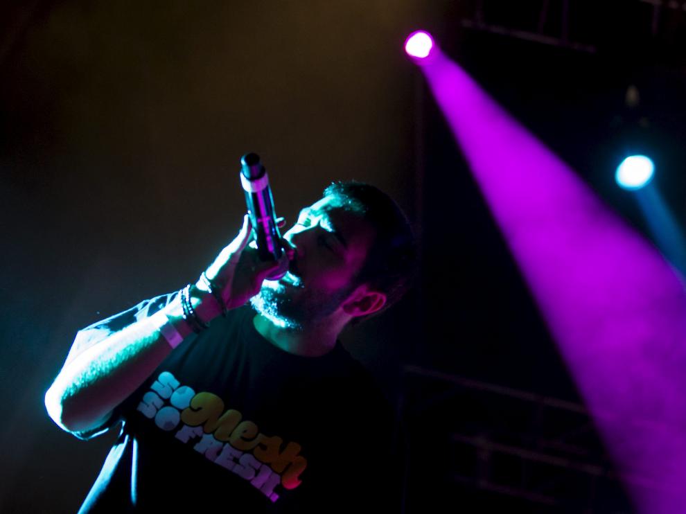 Rayden, durante una actuación en las fiestas del Pilar.