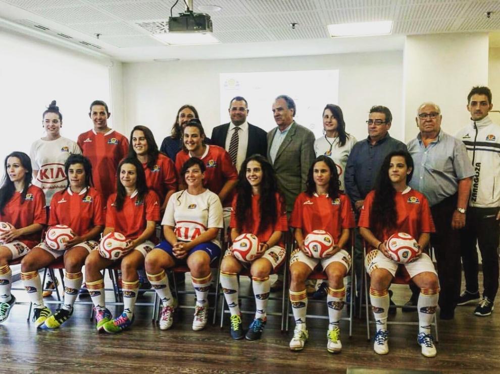 La plantilla del Sala Zaragoza posa el día de su presentación