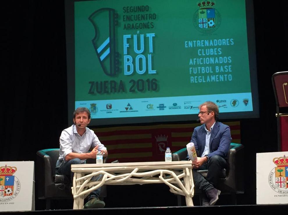 Luis Milla en lel II Encuentro del Fútbol Aragonés