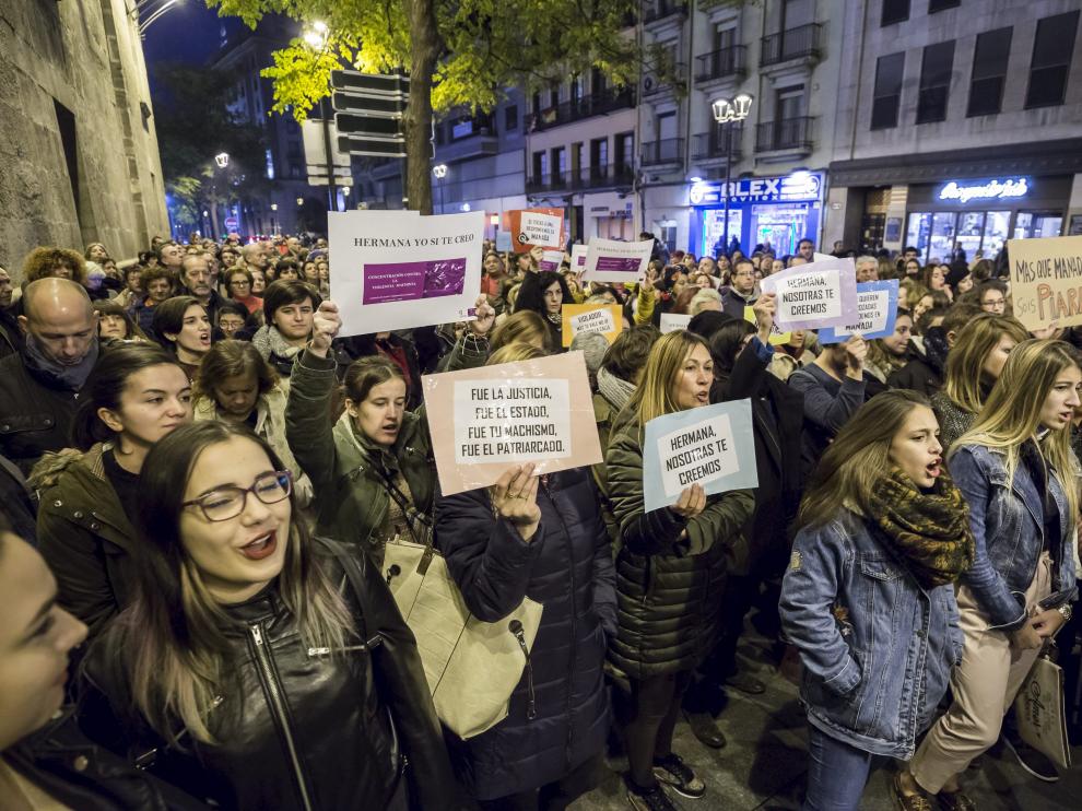 Concentración 'La Manada somos nosotras' convocada el pasado mes de noviembre en Zaragoza.