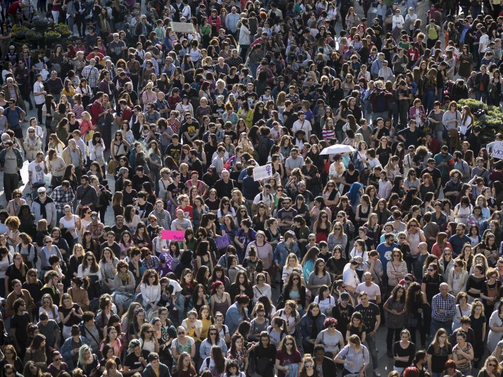 Concentración convocada el jueves en Zaragoza.