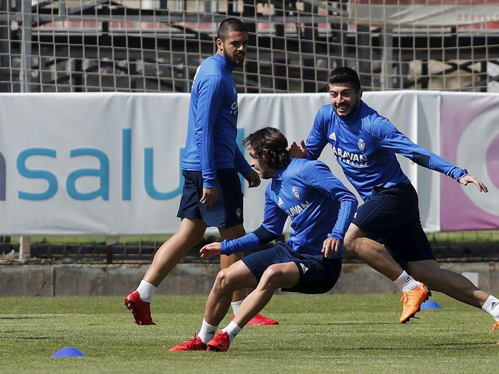 Buff y Papunashvili, en el entrenamiento en la Ciudad Deportiva.