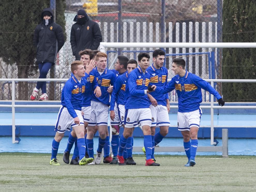 Los jugadores de Aragón sub 18 en el partido contra Asturias.