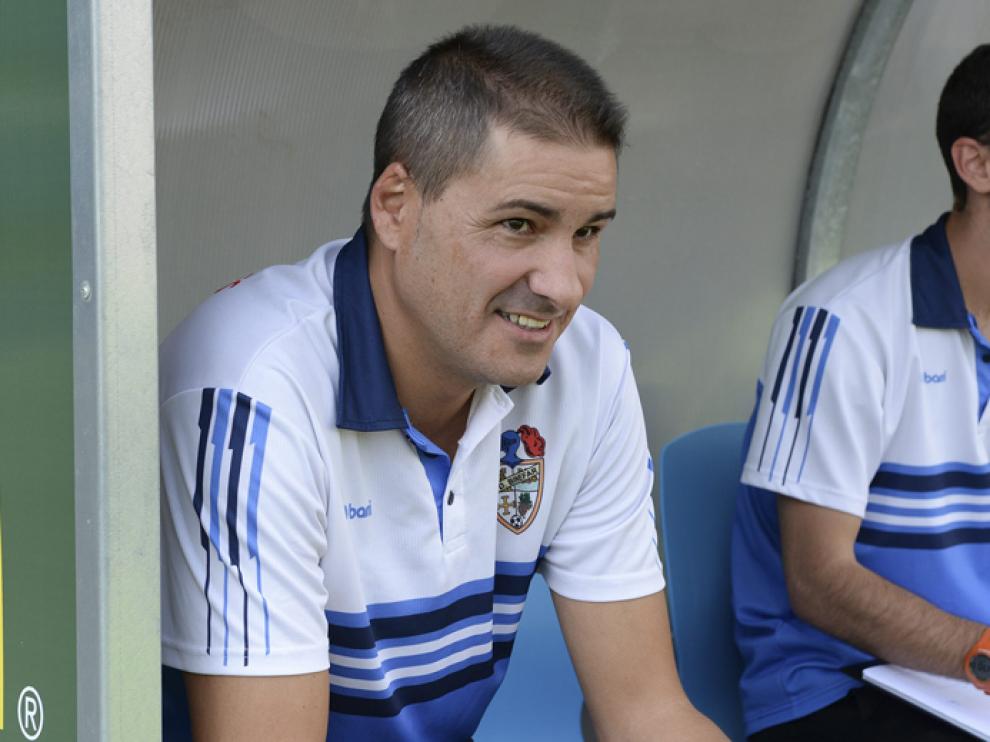 Mario Vicien y Ángel Ric en el partido contra el Teruel de principio de temporada