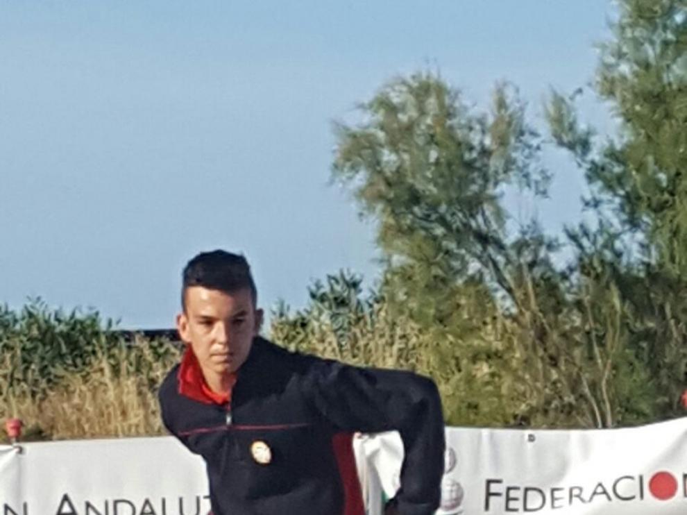 Jesús Escacho, tercero en el Campeonato de España juvenil de petanca.