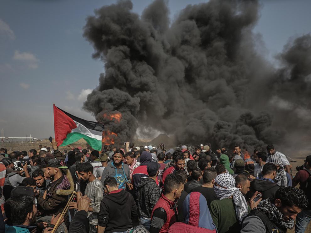 Protestas de palestinos en la frontera con Israel