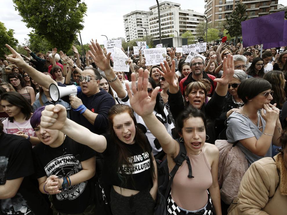 Manifestación en Pamplona tras el juicio de la Manada.