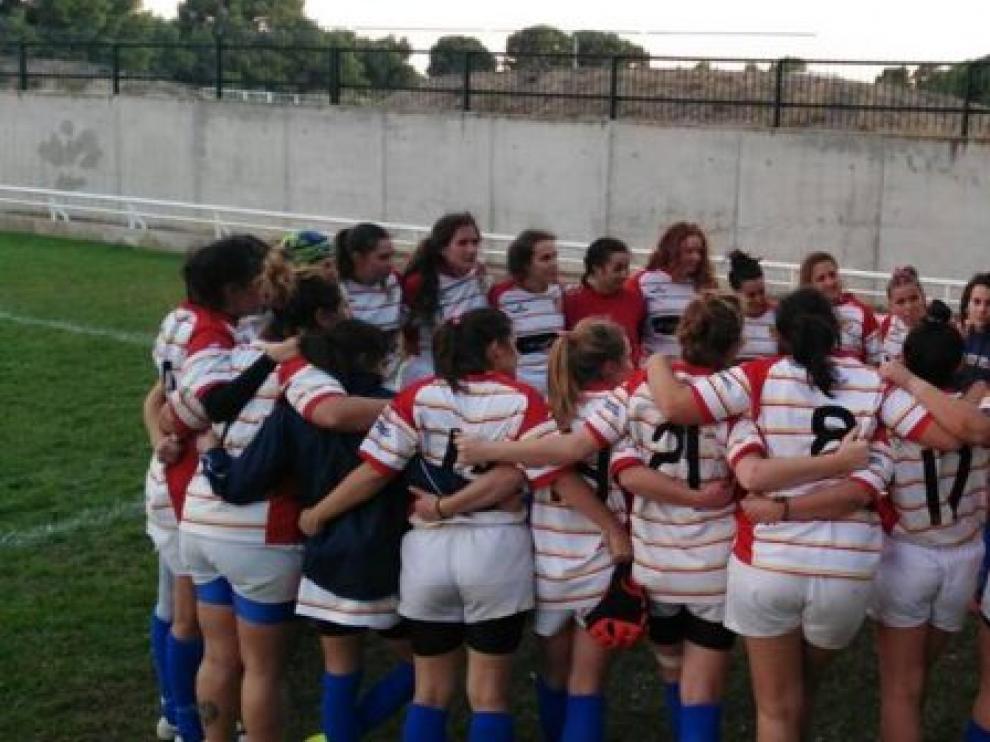 La selección aragonesa femenina de rugby.