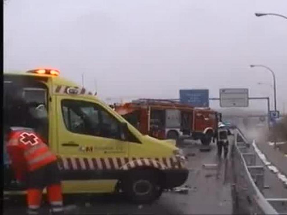 Una fuerte granizada provoca cuatro colisiones en cadena en Colmenar Viejo