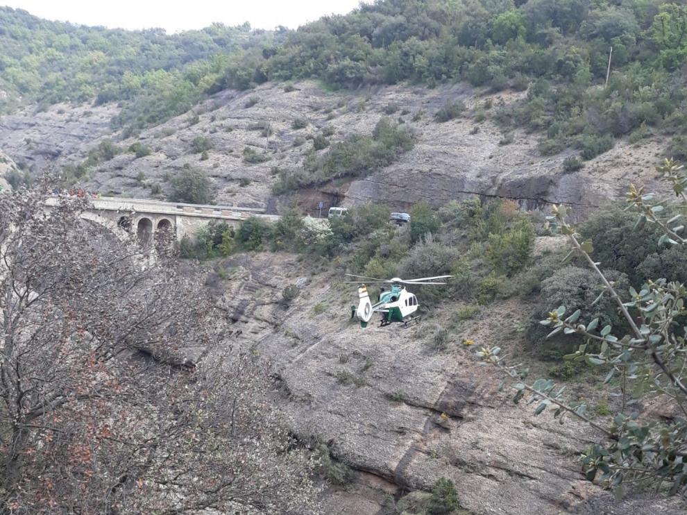 Imagen de uno de los rescate realizados este sábado por la Guardia Civil
