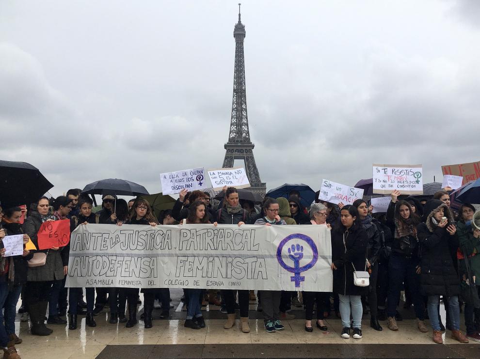 Manifestación en París contra la sentencia de La Manada.