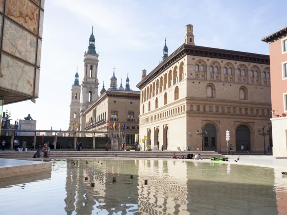 La plaza del Pilar en Zaragoza.