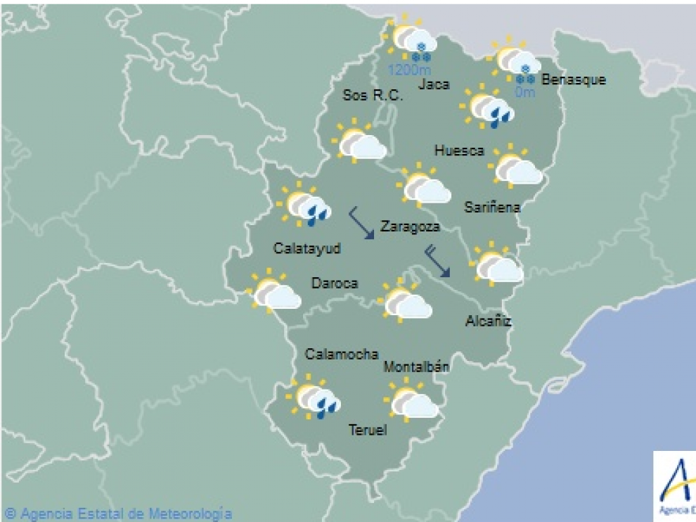 Tiempo para este lunes en Aragón