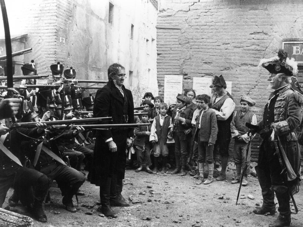 Un momento de 'Las aventuras del barón Munchausen' rodado en Belchite.