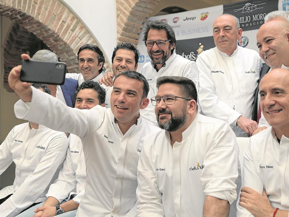 Los 'chefs' participantes en la presentación de la iniciativa, que tuvo lugar en Marbella.