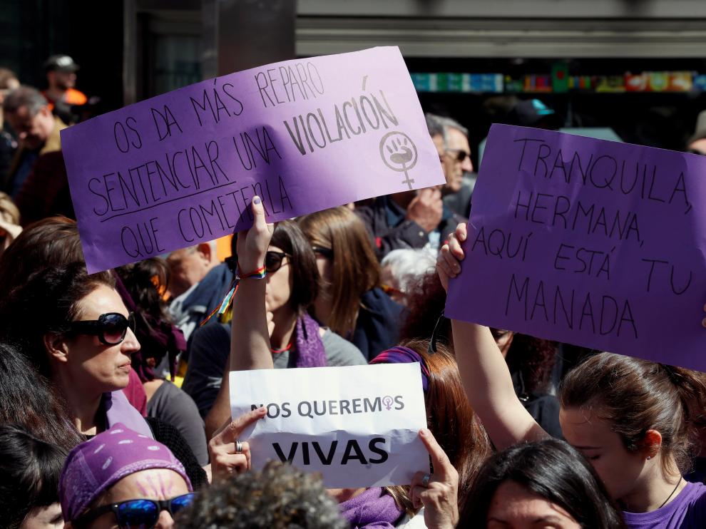 Concentración en Madrid contra la sentencia a La Manada.
