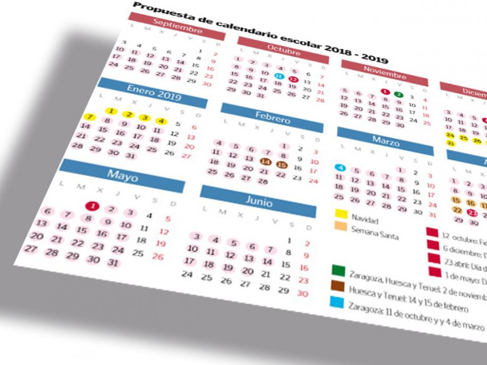 Propuesta de calendario escolar para el año próximo