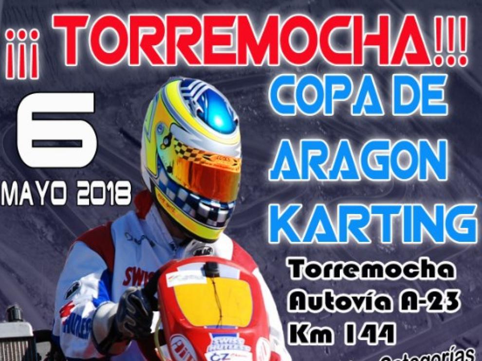 Cartel de la Copa Aragón de Karting Torremocha 2018.