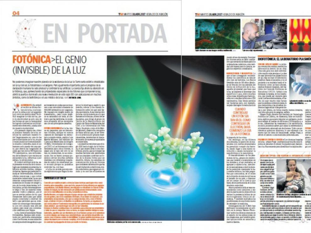 El reportaje de Patricia Luna sobre fotónica ha recibido el segundo premio Fotón Emitido