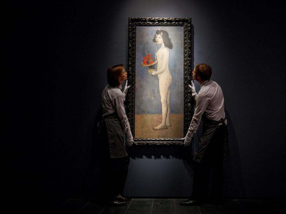 La obra de Picasso lider en la subasta: 'Fillette à la corbeille fleurie'