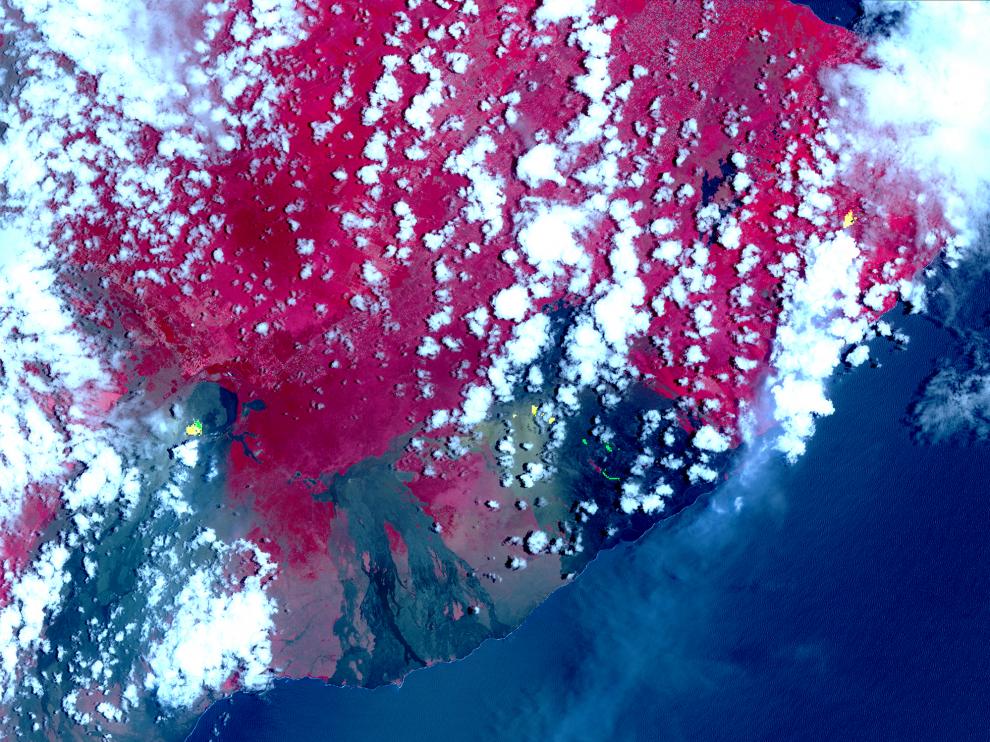 Imagen espacial del volcán hawaiano Kilauea