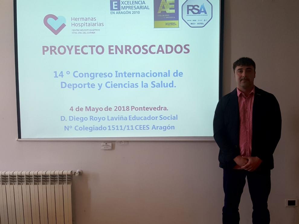 Diego Royo, durante su ponencia en Pontevedra.