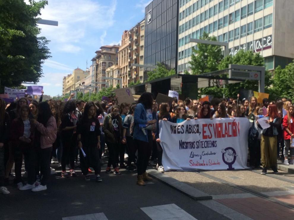 Manifestación en Zaragoza contra la sentencia de La Manada.
