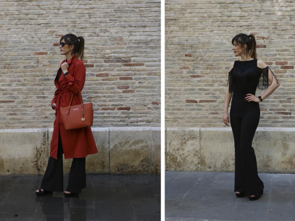 Outfits con gabardina y flecos de la bloguera Apple Nelken.