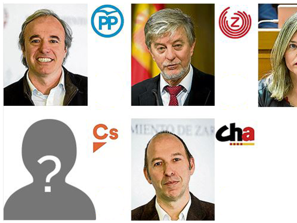 Los principales candidatos a la alcaldía de Zaragoza.