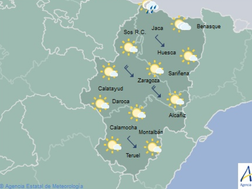 Tiempo para este lunes en Aragón