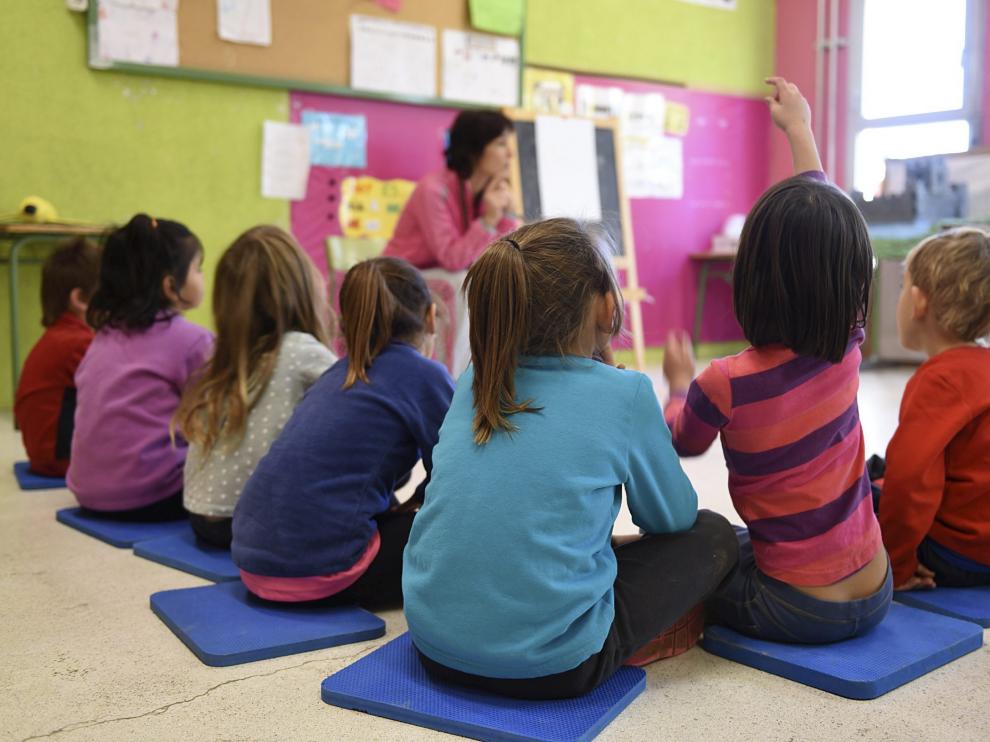 Un aula de Infantil de un colegio público de Huesca.