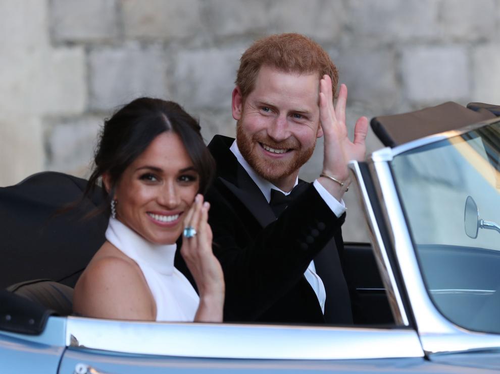 Meghan Markle y el príncipe Harry, el sábado.