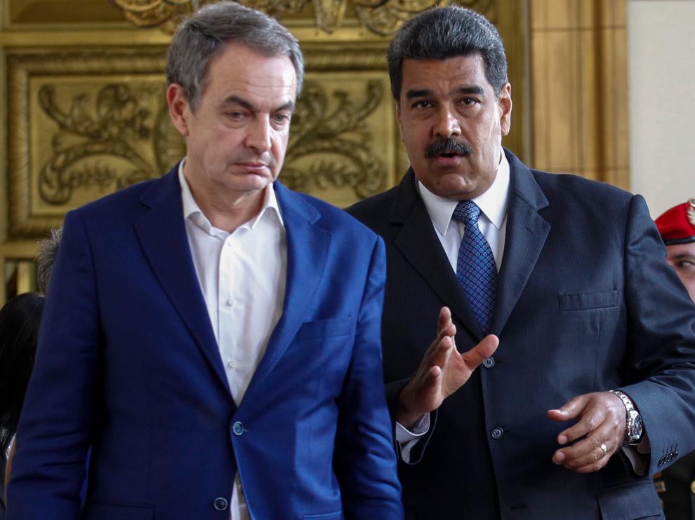 Zapatero junto a Maduro el pasado viernes