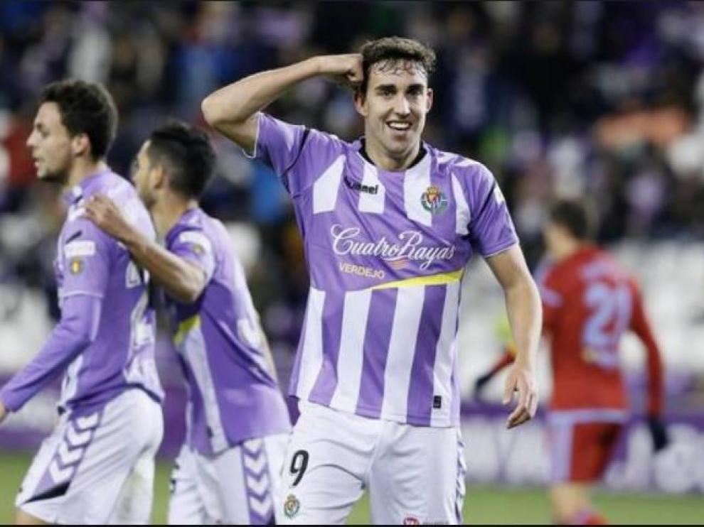 Mata celebra el gol que le marcó al Real Zaragoza en Zorrilla en la primera vuelta, cuando el Valladolid ganó por 3-2.