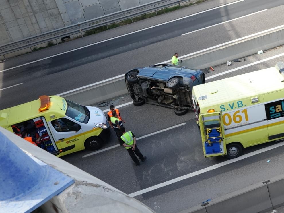 Otra furgoneta con siete temporeros sufre un accidente en Fraga